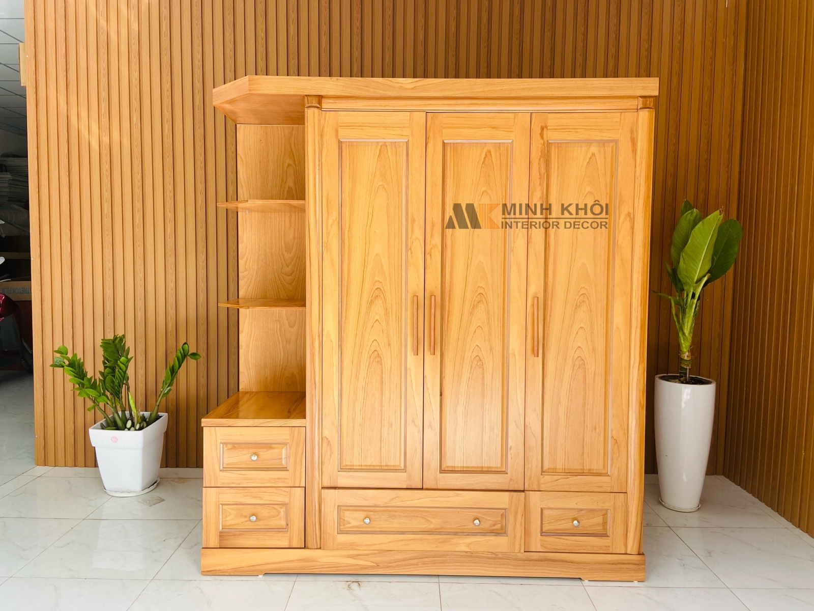 Tủ áo phong ngủ , tủ áo gỗ gõ đỏ tủ quần áo gỗ gõ đỏ cao cấp 3 cánh kèm góc trang trí