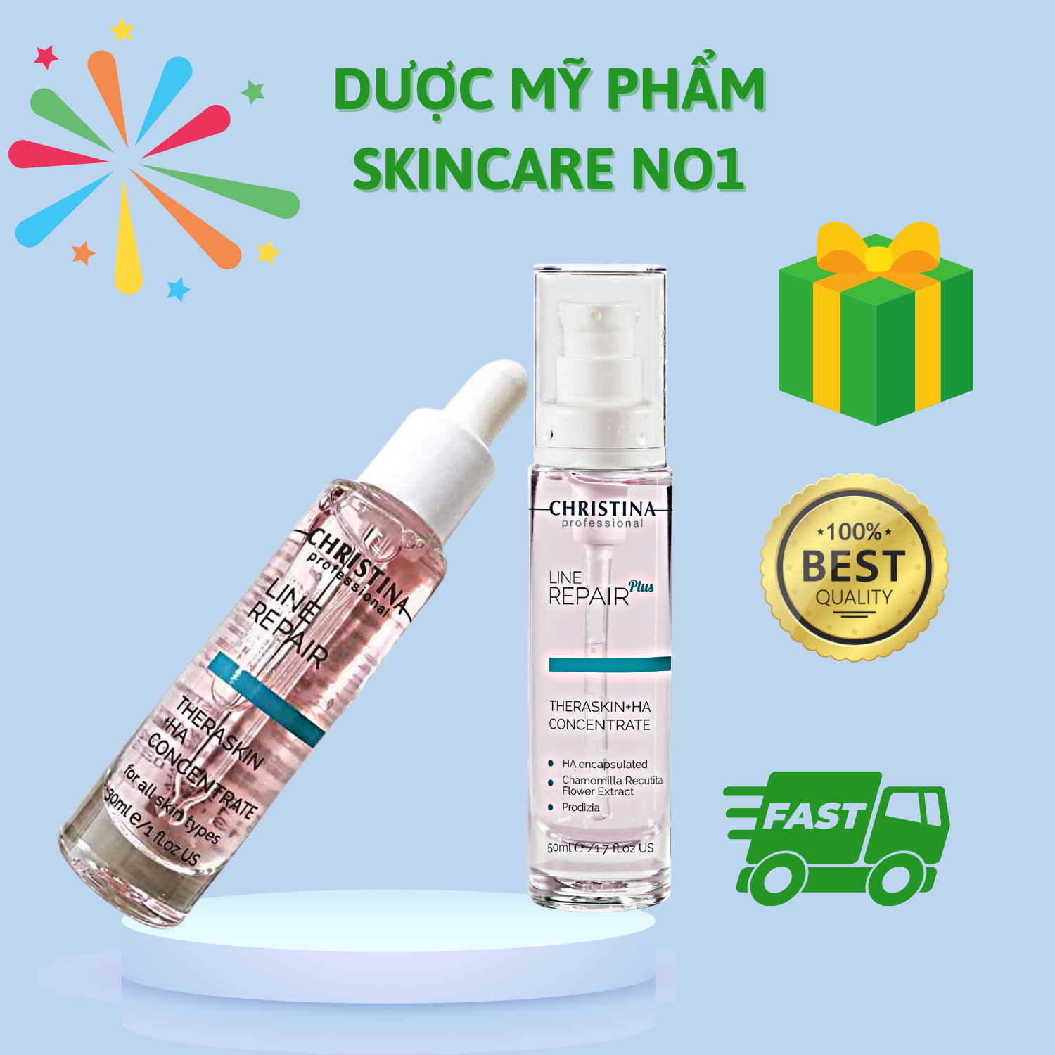 ( TEM PHỤ ) SERUM HA CHRISTINA CẤP NƯỚC - TRẺ HOÁ - PHỤC HỒI LÀN DA ( 50ml )