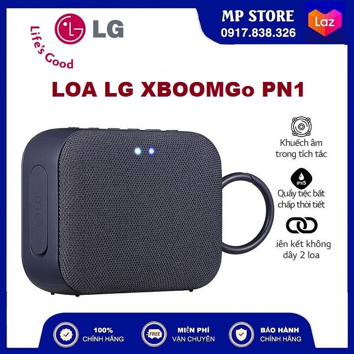 [HÀNG CHÍNH HÃNG - FREESHIP] Loa LG XBOOM GO PN1 | Khuếch âm trong tích tắc | Liên kết 2 loa | Chống nước - chống bụi