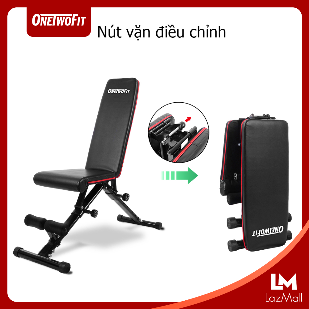 OneTwoFit Ghế tập tạ có thể điều chỉnh , ghế tập có thể điều chỉnh, thích hợp cho bài tập toàn thân, ghế tập tạ có thể gập xuống đa chức năng OT112