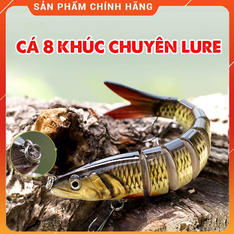 Mồi câu cá 8 khúc siêu nhạy, mồi câu lure, mồi lure - hoài my fishing