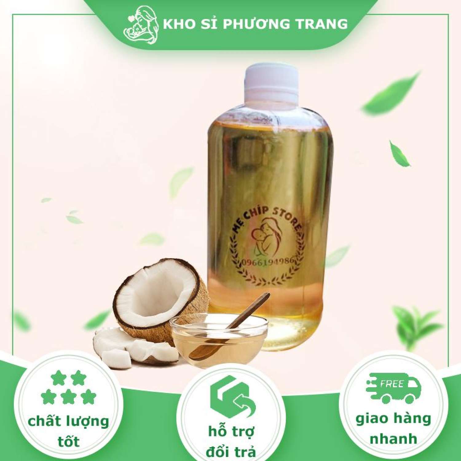 1l Dầu dừa nấu thủ công thơm lừng bao test