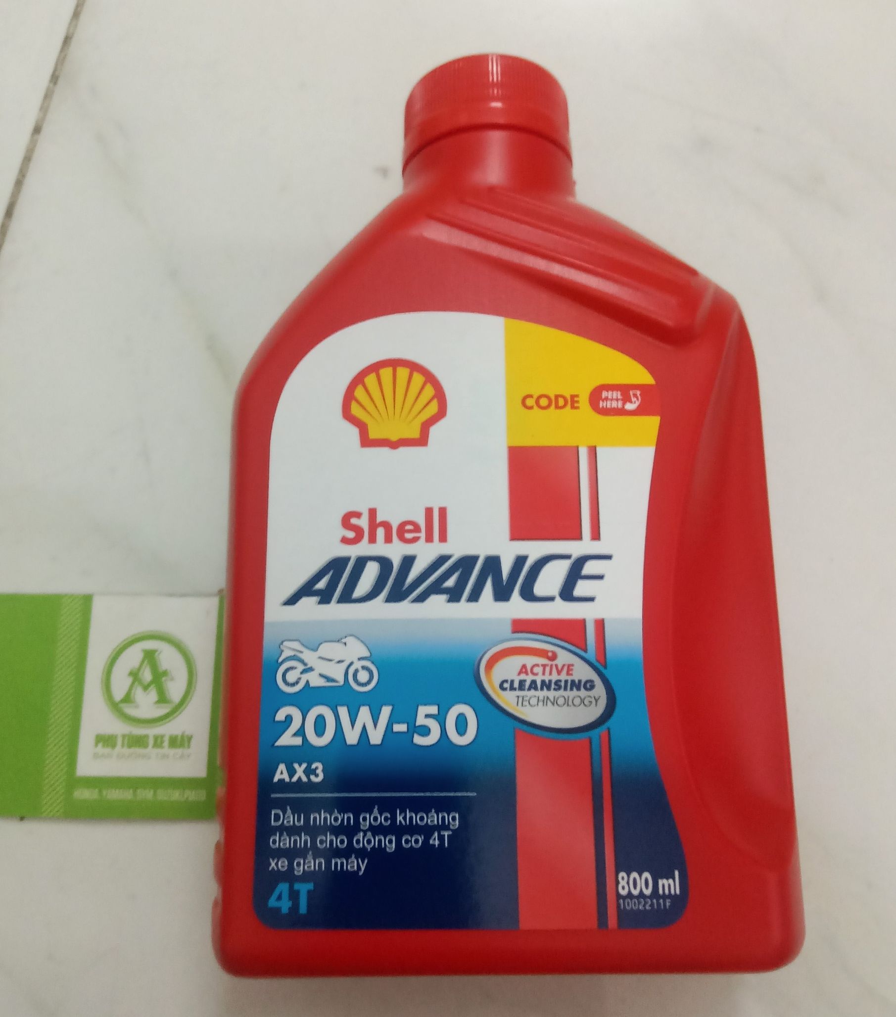 Nhớt Shell Advance AX3 màu đỏ 0.8 ml - 1 lít dành cho xe số