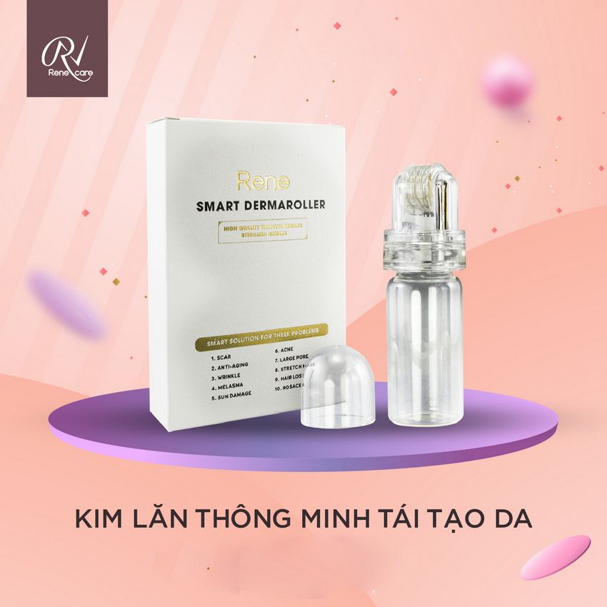 Kim lăn tái tạo Da[Kim titanium chất lượng cao Kim đã được tiệt trùng] Rene Smart Dermaroller- USA