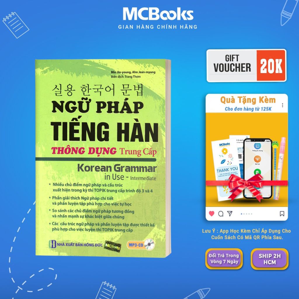 Sách - Ngữ pháp tiếng Hàn thông dụng (trung cấp) – Korean Grammar in use Intermediate - McBooks