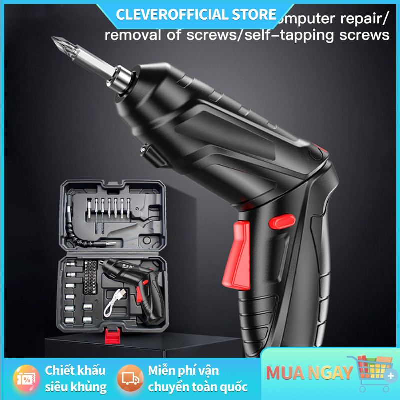 ⚡Miễn Phí Vận Chuyển⚡ Máy Khoan Pin Mini Không Dây Bắt Vít Đa Năng Gia Dụng Thông Minh 1800MAH Máy Bắt Vít Cầm Tay, Xoay 90 °