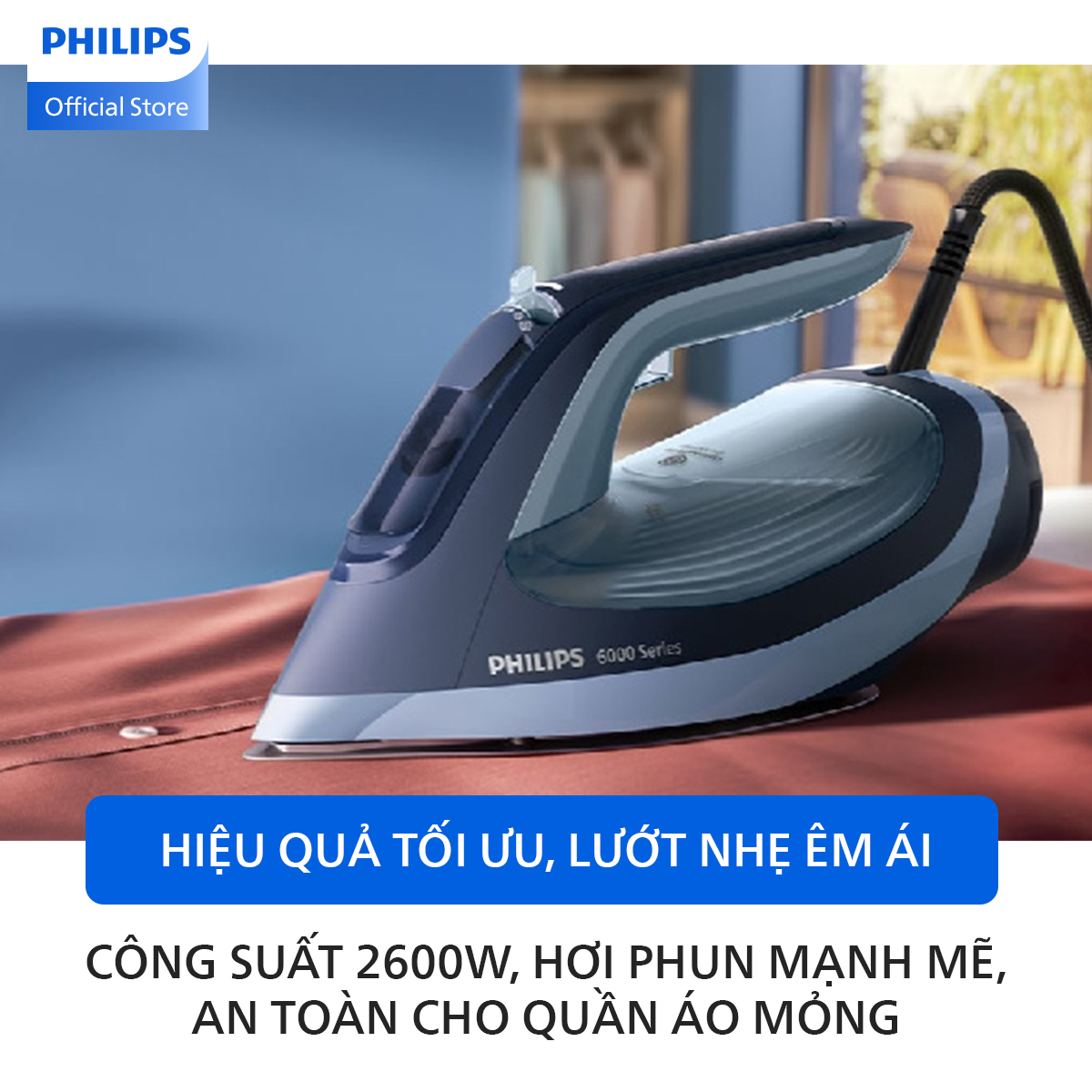 Bàn Ủi Hơi Nước Philips DST6120/20|2600W - Hàng Chính Hãng
