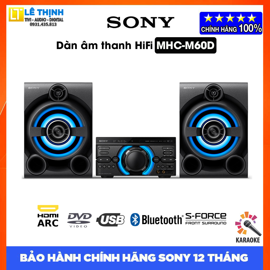 Dàn âm thanh Hifi Sony MHC-M60D với DVD - Hàng chính hãng - Bảo hành chính hãng 12 tháng toàn quốc