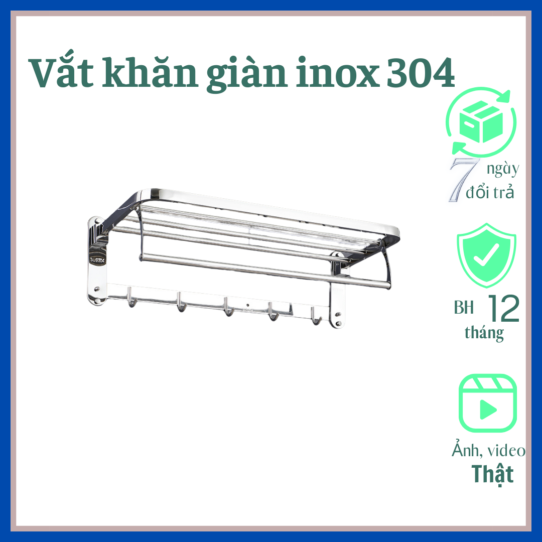  Giàn vắt khăn inox 304 giá treo khăn nhà tắm inox 304 loại tốt vắt khăn giàn nhà tắm inox chuẩn loại tốt vắt khăn giàn đa năng treo nhà tắm 