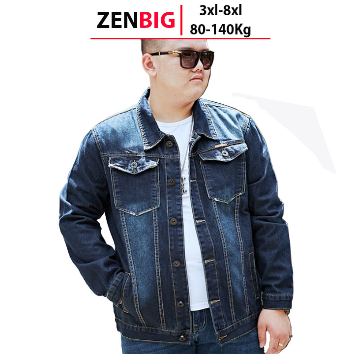 Áo khoác jean nam big size, áo khoác ngoài cho nam chất liệu jean form rộng size châu Âu, áo khoác nam big size, áo khoác nam cho người có bụng người mập người béo