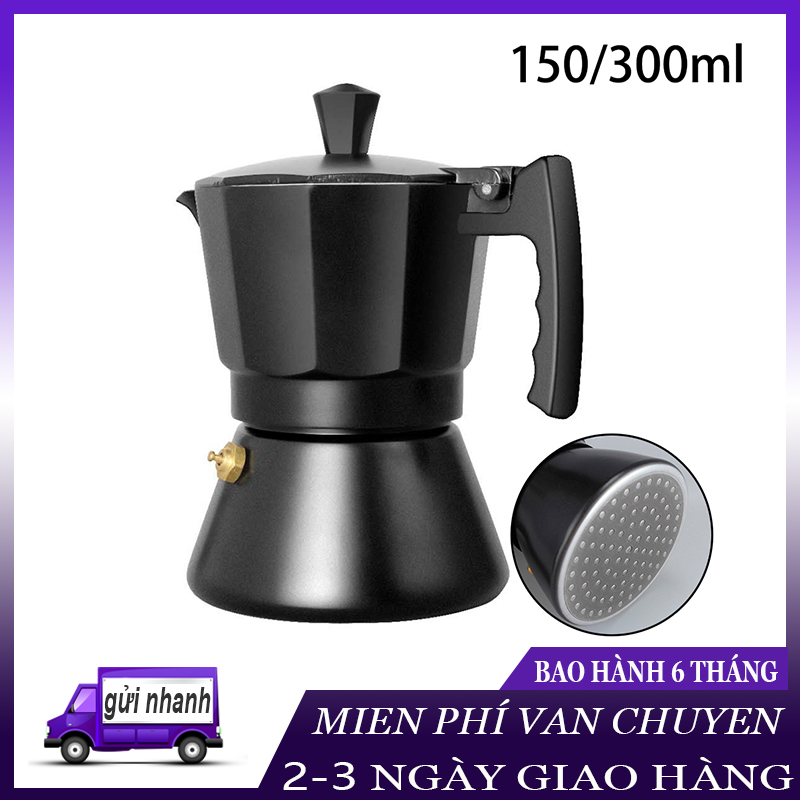 Bình Pha Cà Phê Espresso Siêu Tốc Moka Pot 150/300ml - Hợp Kim Nhôm Cao Cấp