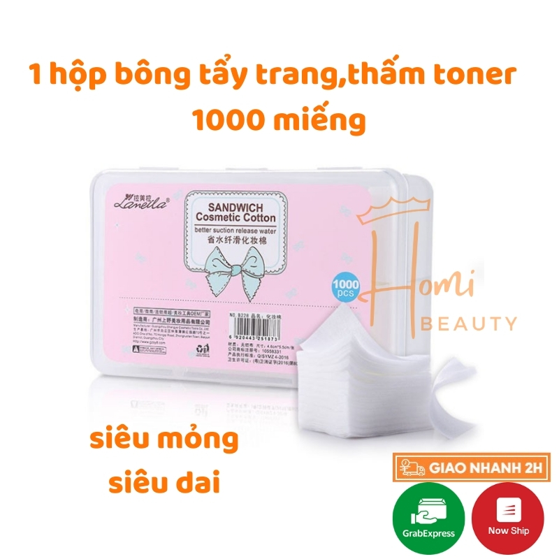 Bông Tẩy Trang 1000 Miếng Lameila - Bông Thấm Toner Nội Địa Trung Cotton Pads - Bông Đắp Toner BTT1000