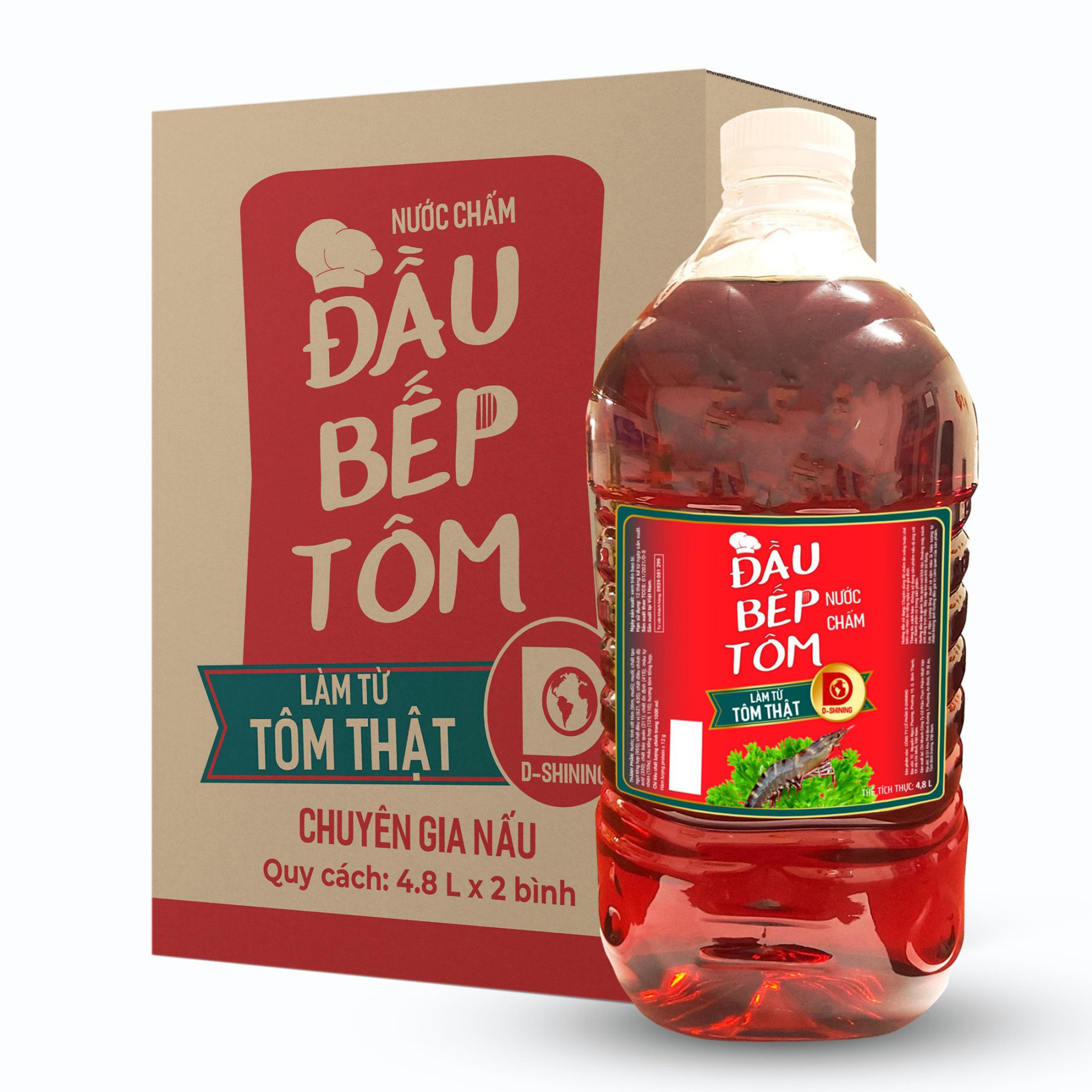Nước mắm đầu bếp tôm chuyên nấu - chai 4.8 lít