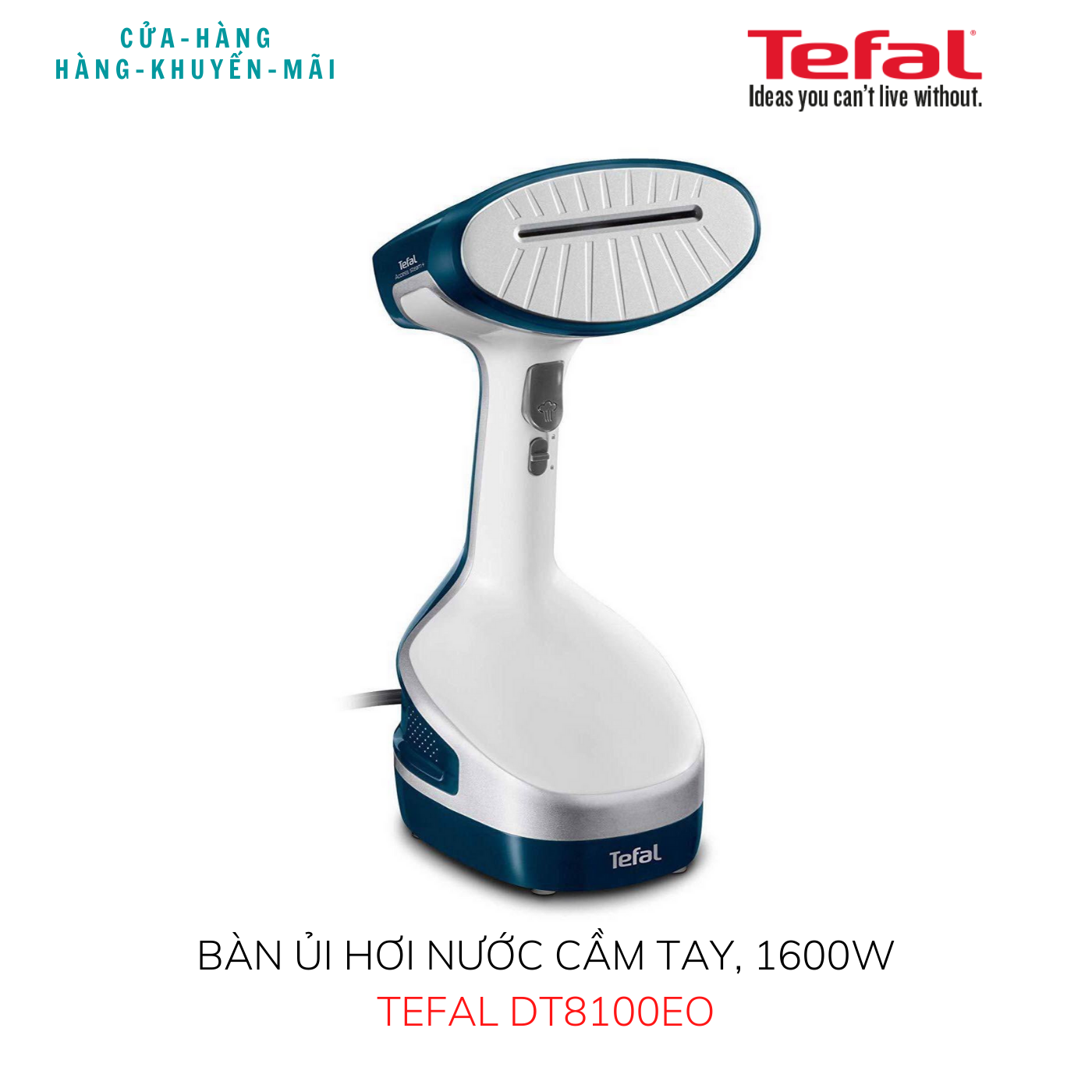 Bàn Ủi Hơi Nước Cầm Tay Du Lịch Tefal DT8100E0 1600W - Hàng Chính Hãng, Bảo Hành 2 Năm
