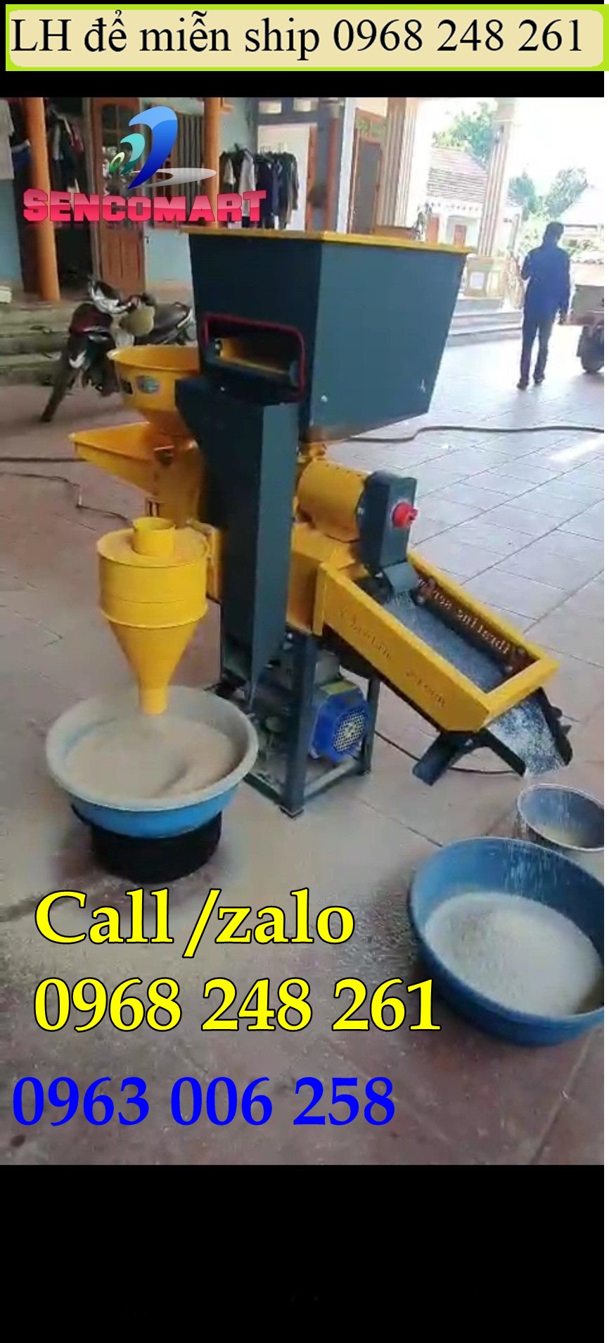 Máy Xát Gạo Đa Năng Có Bầu Nghiền Ra Trấu Thành Cám, không vỡ gạo