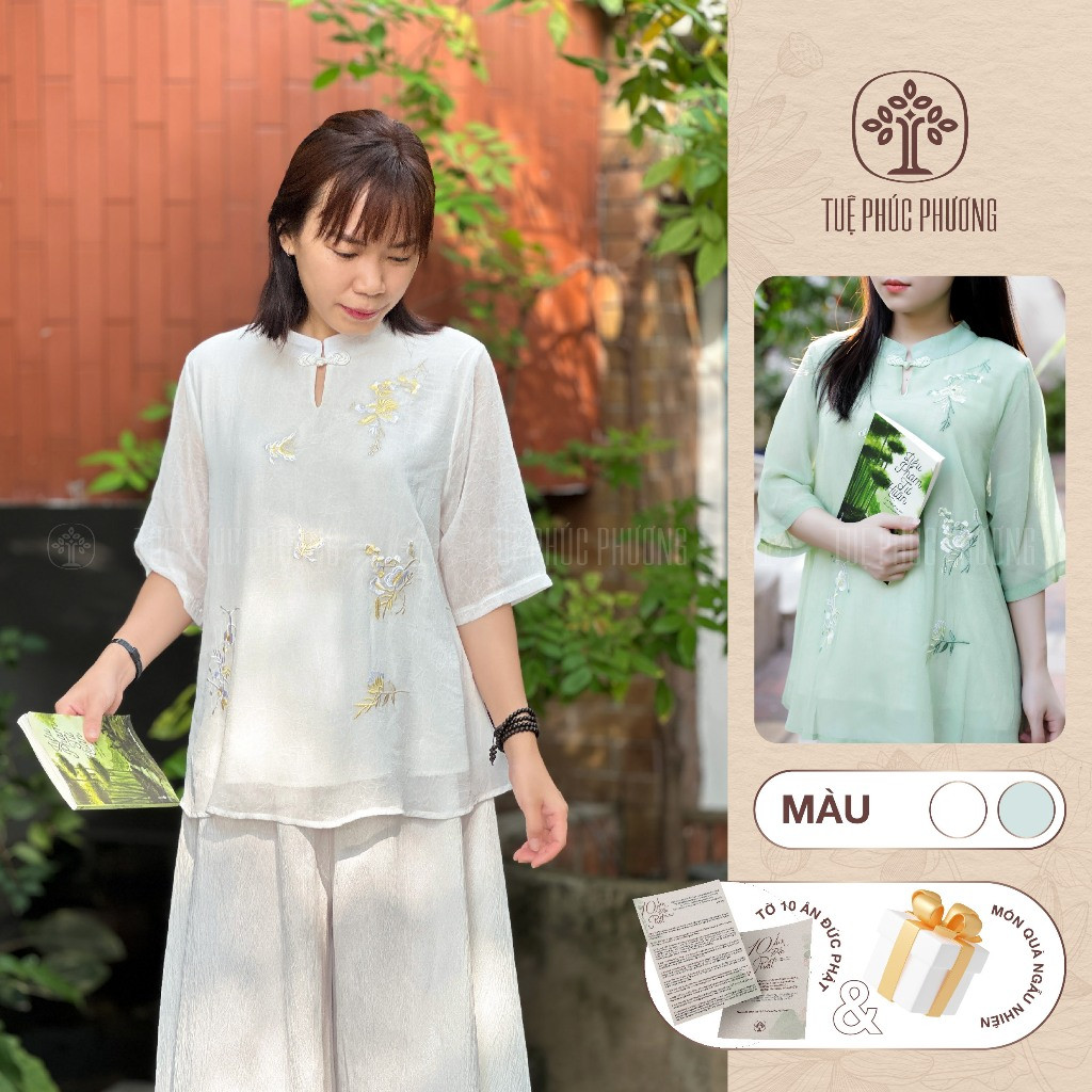 [Ảnh thật] Pháp phục nữ thêu hoạ tiết Trung Hoa Tuệ Phúc Phương