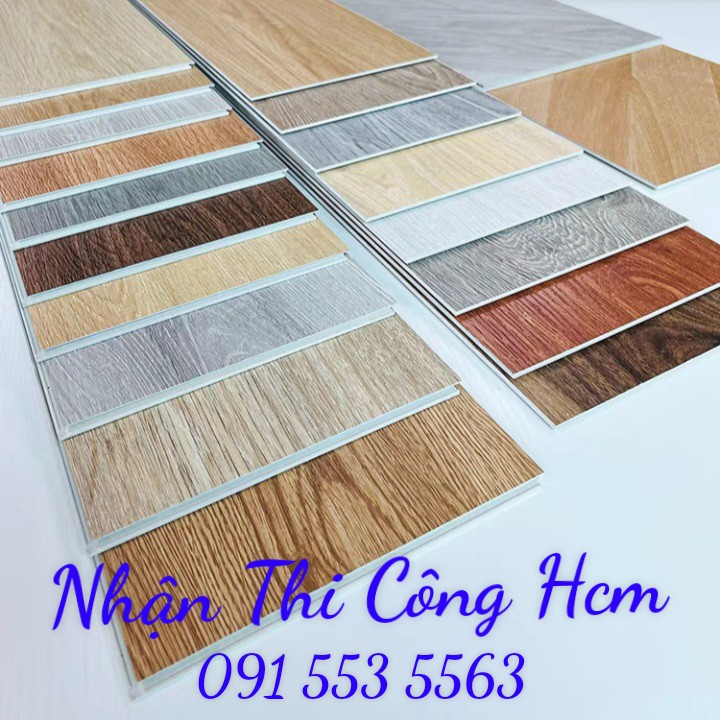 36 Tấm Sàn nhựa giả vân gỗ loại 1 có sẵn keo Vân sần 5m2