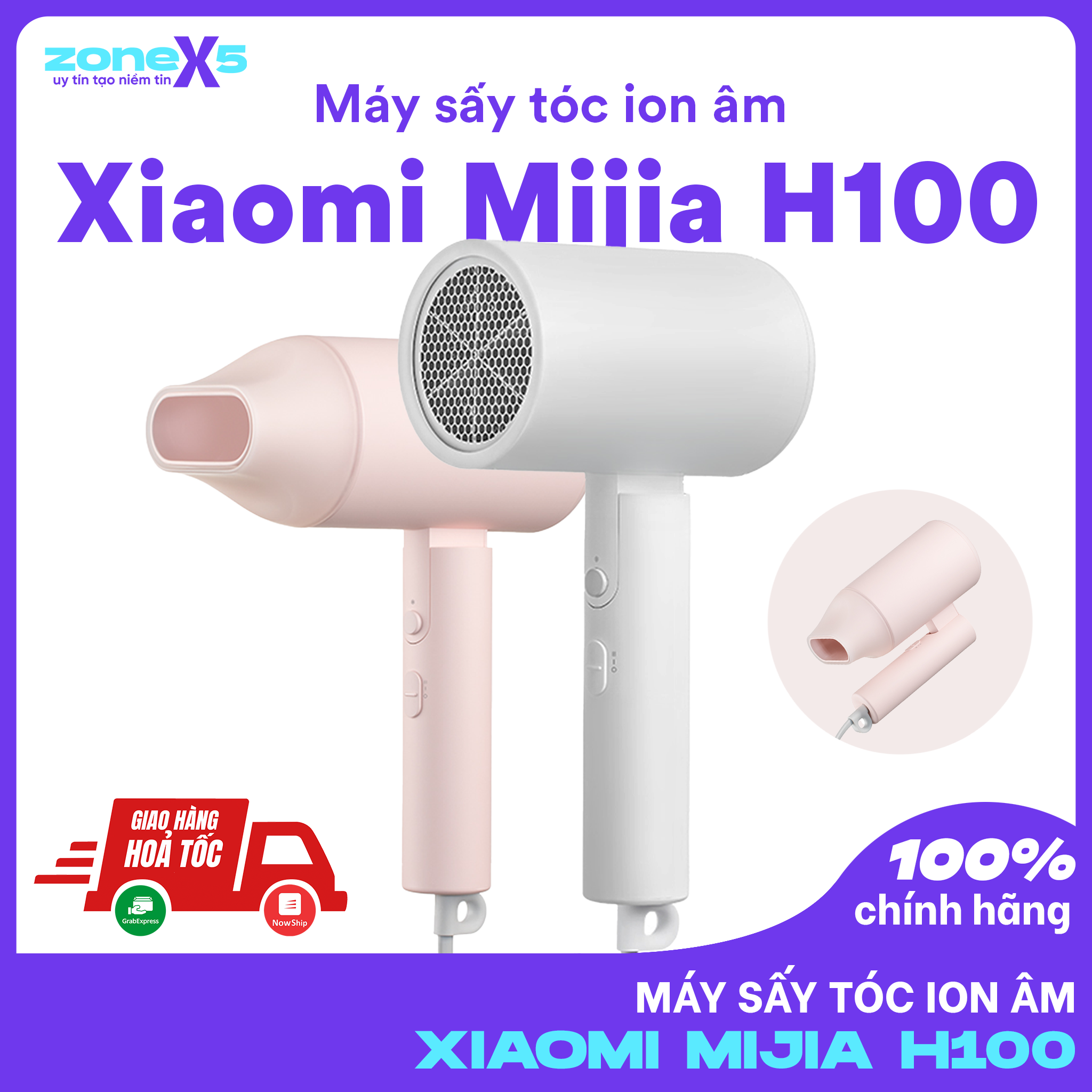 Máy sấy tóc ion âm gấp gọn Xiaomi Mijia Simple H100