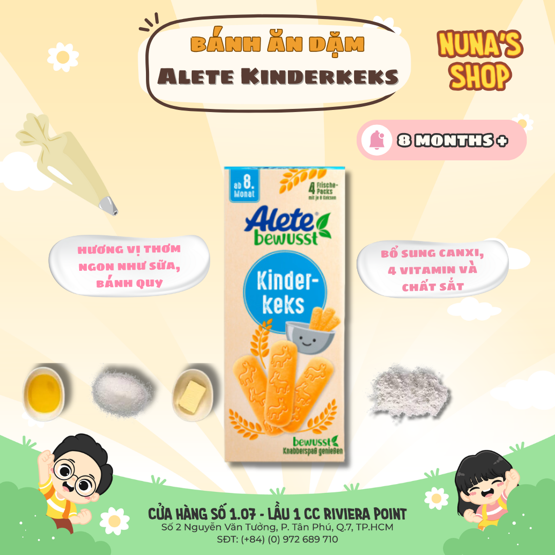 BÁNH QUY ĂN DẶM ALETE KINDERKEKS 180G ĐỨC