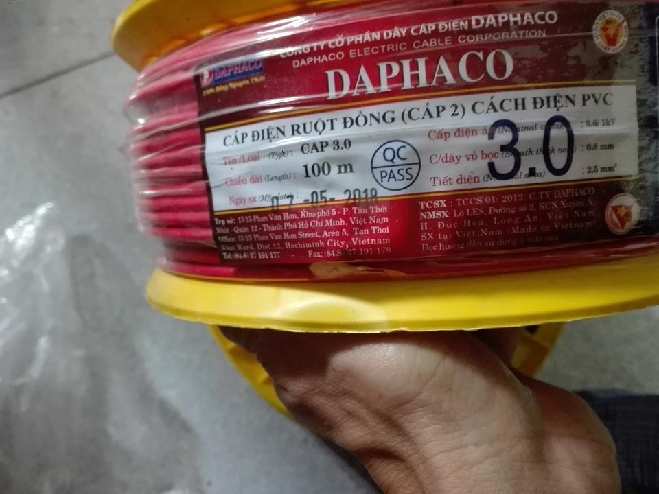 Dây điện Daphaco dây đơn CV3.0