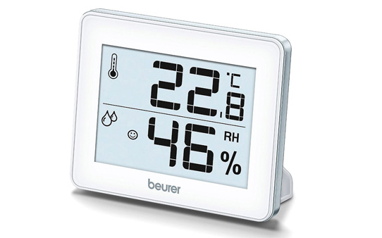 Nhiệt ẩm kế Beurer HM16 hiển thị 0-50 độ và độ ẩm 20-95% để bàn hoặc treo tường