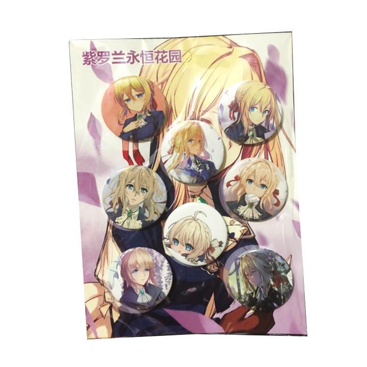 Huy hiệu Anime bảng 8 huy hiệu One Piece Naruto Miku Honkai Impact 3 Conan Violetgarden Identity V Cardcaptor Sakura Học viện anh hùng Sword Online truyện tranh anime Gintama