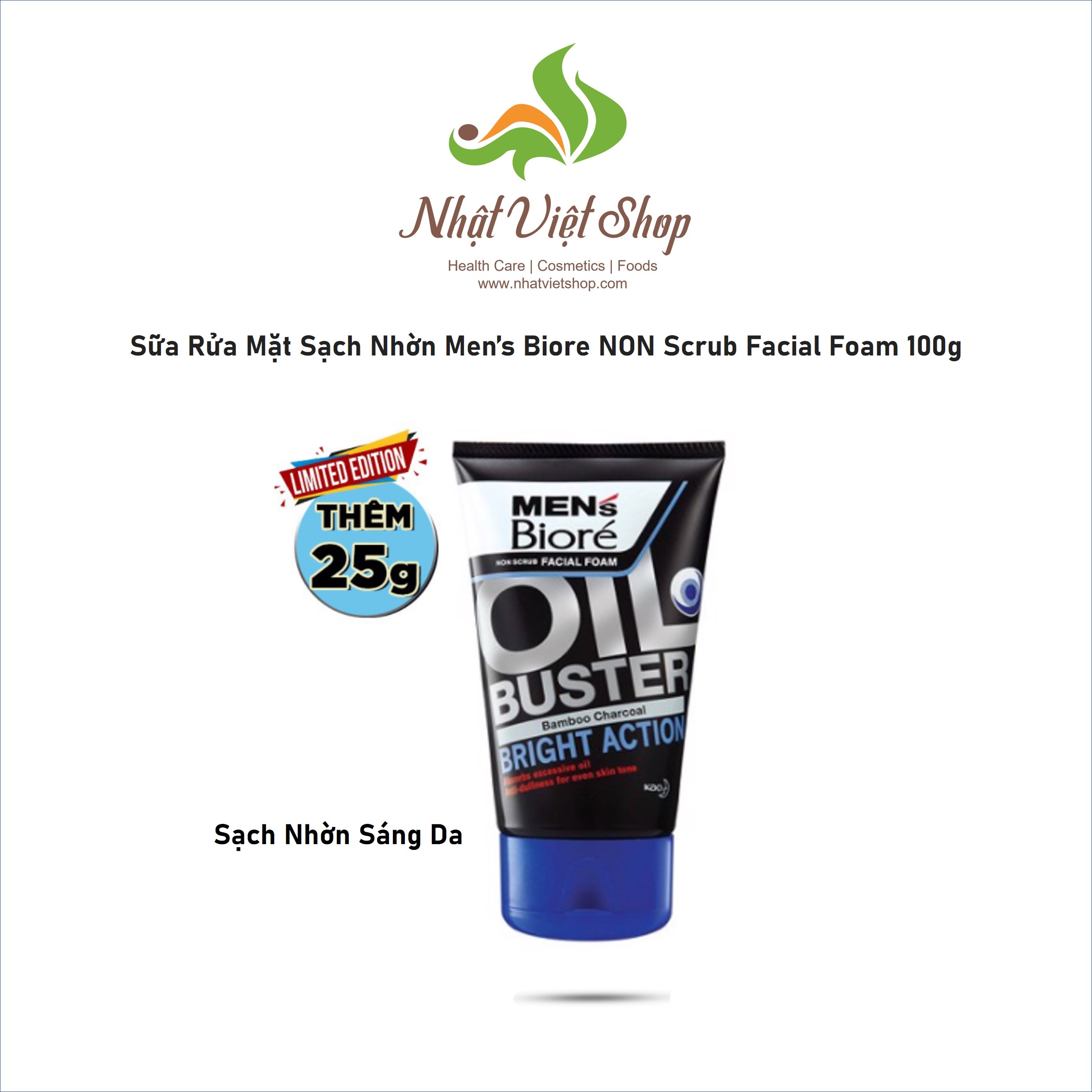 Combo 02 tuýt sữa rửa mặt sạch nhờn - giảm mụn biore men