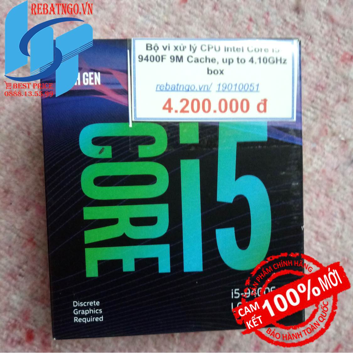 Bộ vi xử lý cpu intel core i5-9400f 9m cache, up to 4.10ghz box