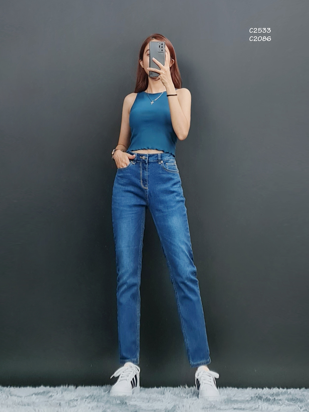 C2533 - 	áo thun gân croptop f21, 3 lỗ, xoắn lai, trơn