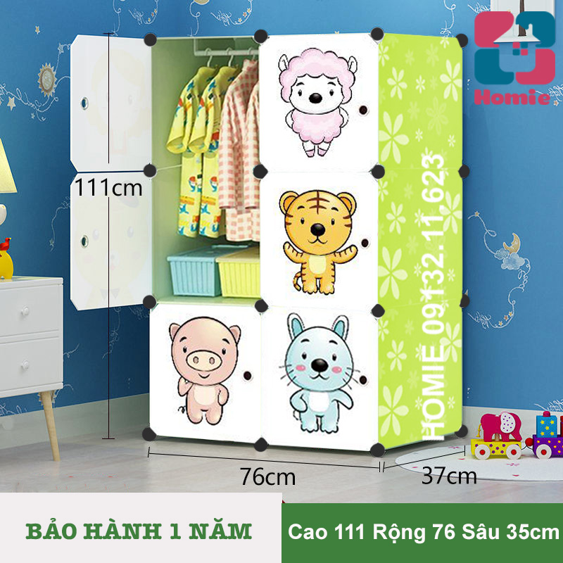 Tủ nhựa cho bé 6 ngăn sâu 37cm nhiều lựa chọn màu sắc