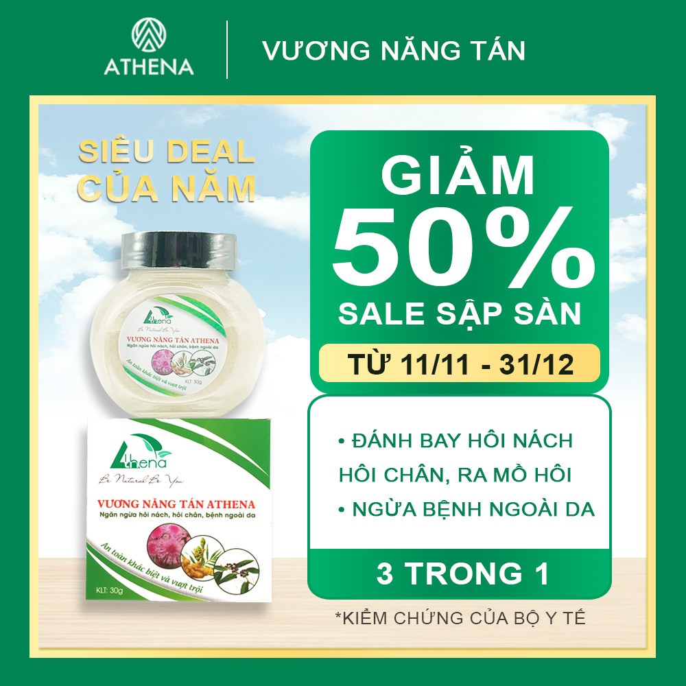 Dứt điểm mùi hôi nách hôi chân vương năng tán athena