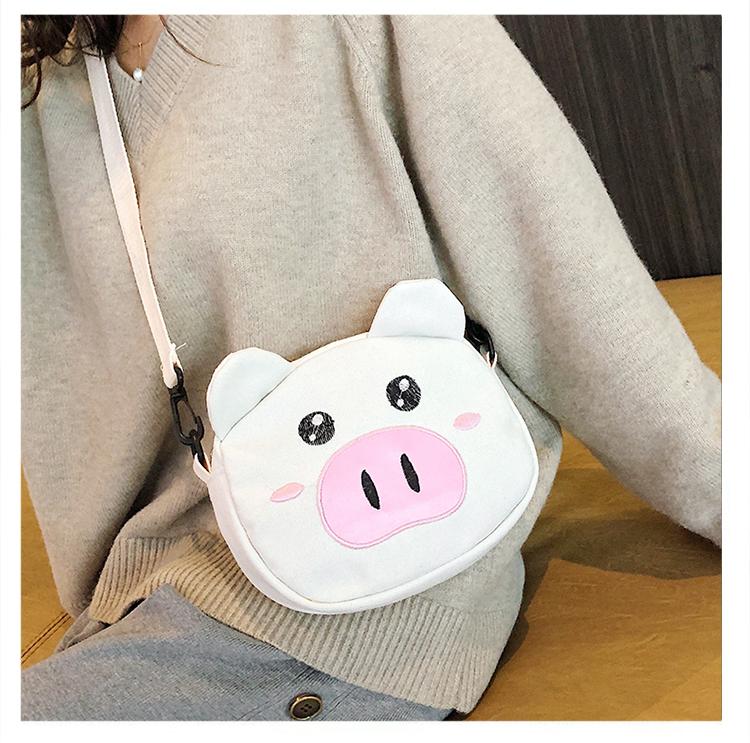 Túi tote vải canvas nữ đeo chéo đẹp đi chơi thời trang hàn quốc , túi đeo chéo bé heo Boorin hiệp sĩ lợn , túi xách đeo vai