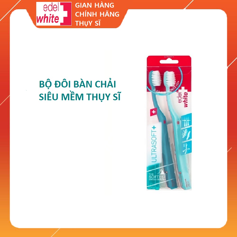 Bộ đôi bàn chải Duo FlosserBrush lông siêu mềm UltraSoft - Thụy Sĩ
