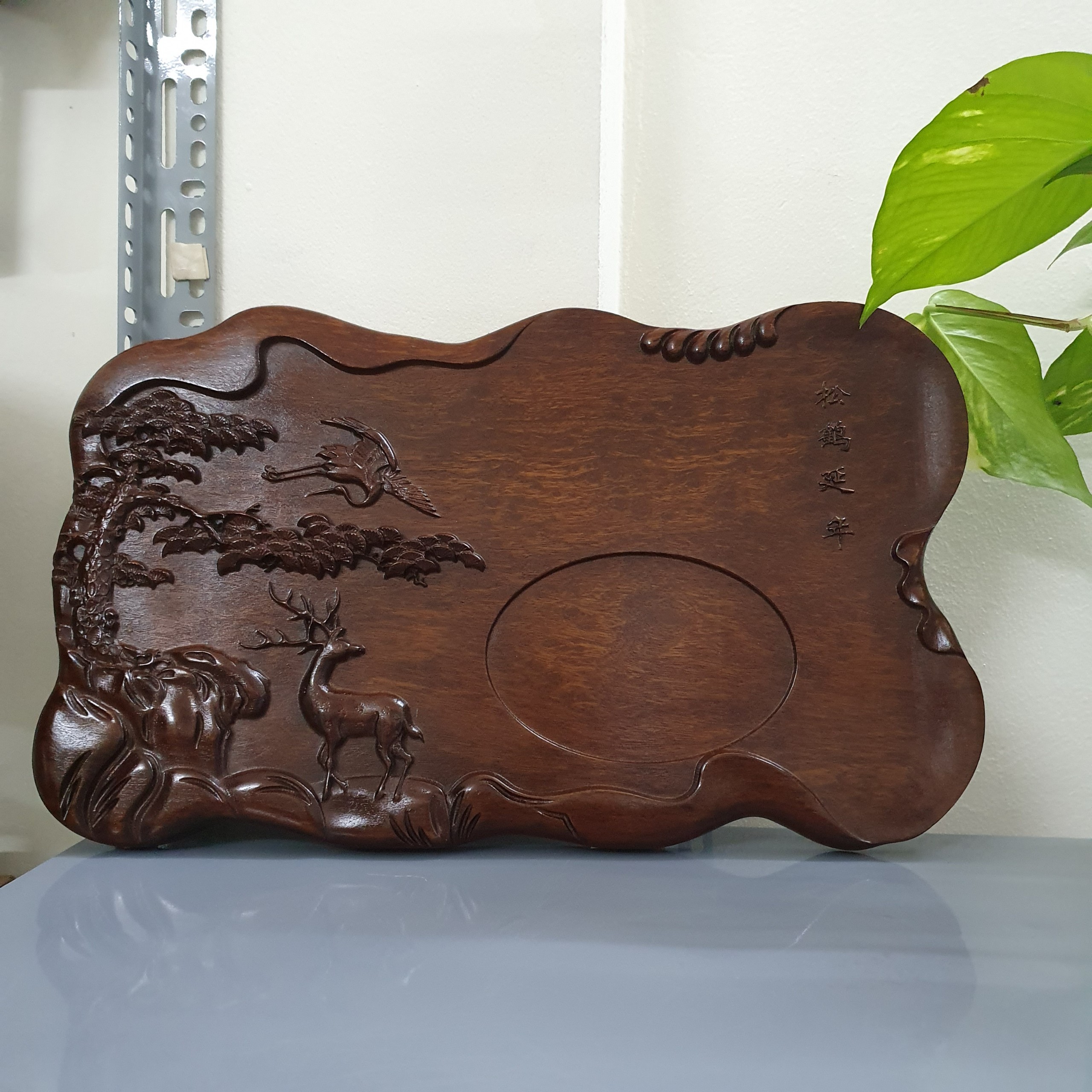 Khay Trà Gỗ Gụ Kích Thước 50 X 30 X 2.5 Cm _ Mẫu 007 - Khay Tùng Lộc