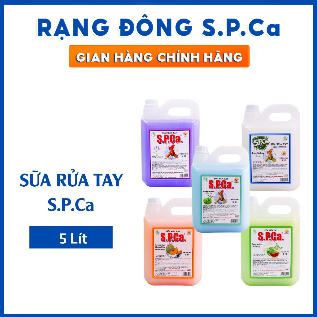 Nước Rửa Tay Tạo Bọt Can 5 Lít SPCa Cao Cấp Sữa Rửa Tay Dưỡng Ẩm Giúp Diệt Khuẩn Bảo Vệ Da