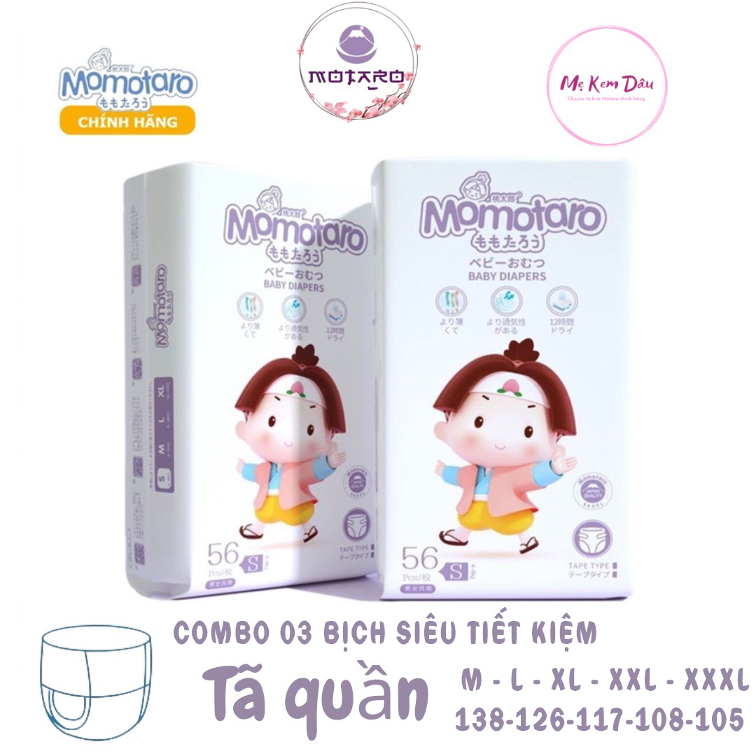 Combo 3 bịch tã quần Momotaro siêu tiết kiệm, giá rẻ