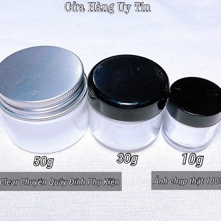 Hũ bột clear, trắng hũ 10g, 20g, 30g nail samsam