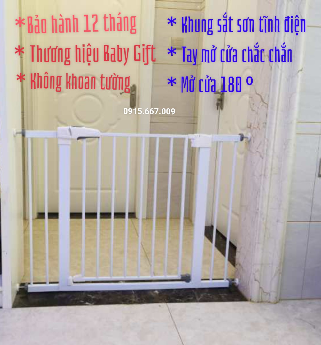 Thanh chắn cửa,chắn cầu thang 75-82 cm không khoan tường