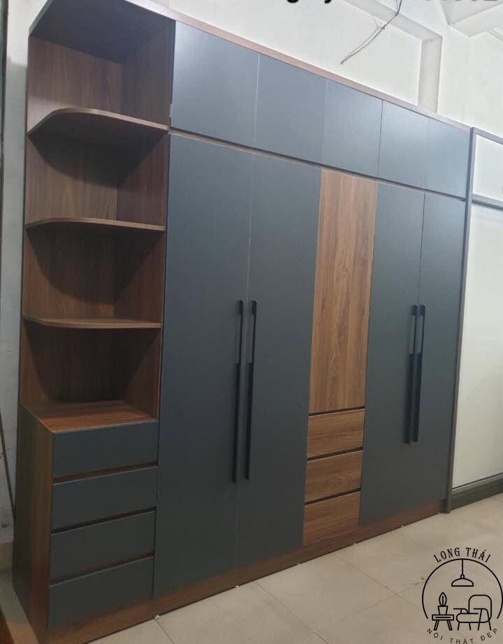 Tủ quần áo 5 cánh mở kèm 1 kệ 2m4x2m4