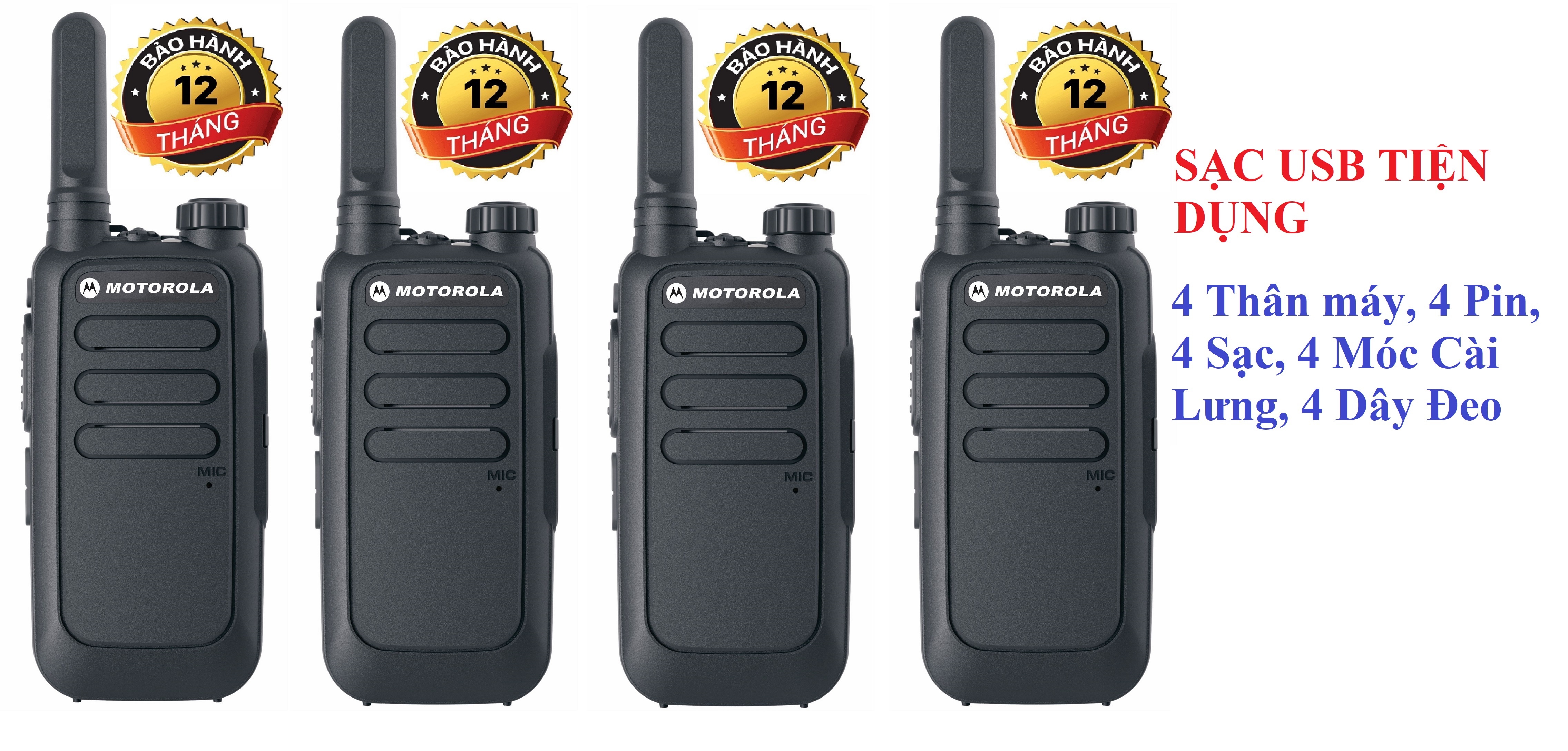 Bộ 4 chiếc bộ đàm siêu nhỏ chất lượng khủng motorola gp600 v2.0