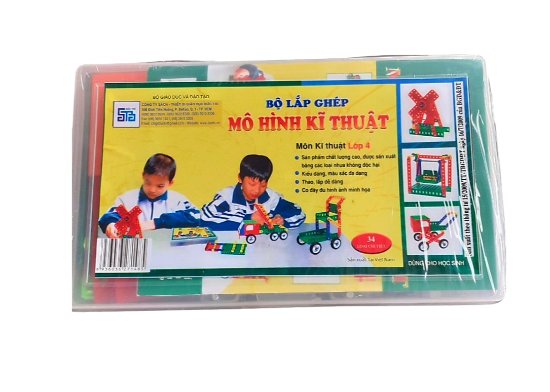 [ Có sẵn chính hãng] BỘ LẮP GHÉP MÔ HÌNH KĨ THUẬT LỚP 4 ( loại 34 chi tiết) Có đầy đủ hình ảnh minh hoạ