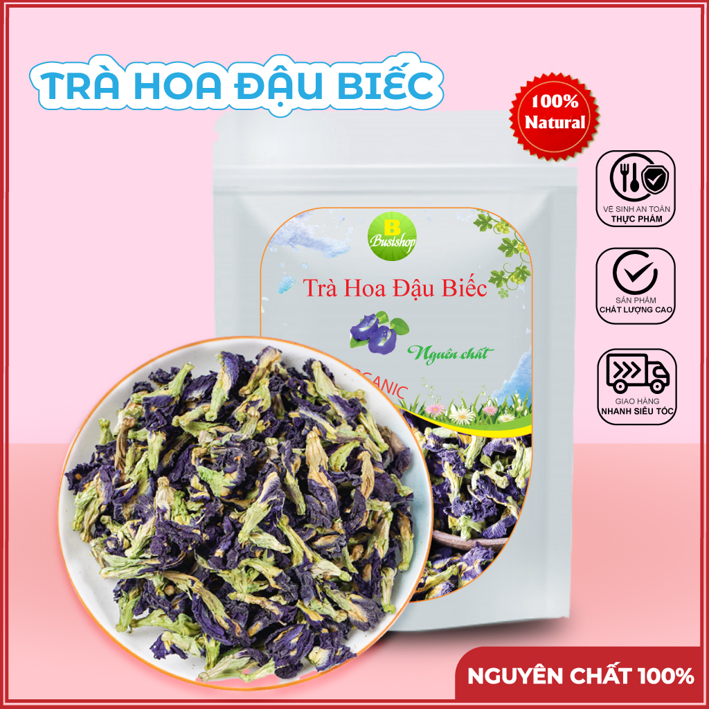 Hoa đậu biếc sấy khô 100g, Trà hoa đậu biếc khô thượng hạng