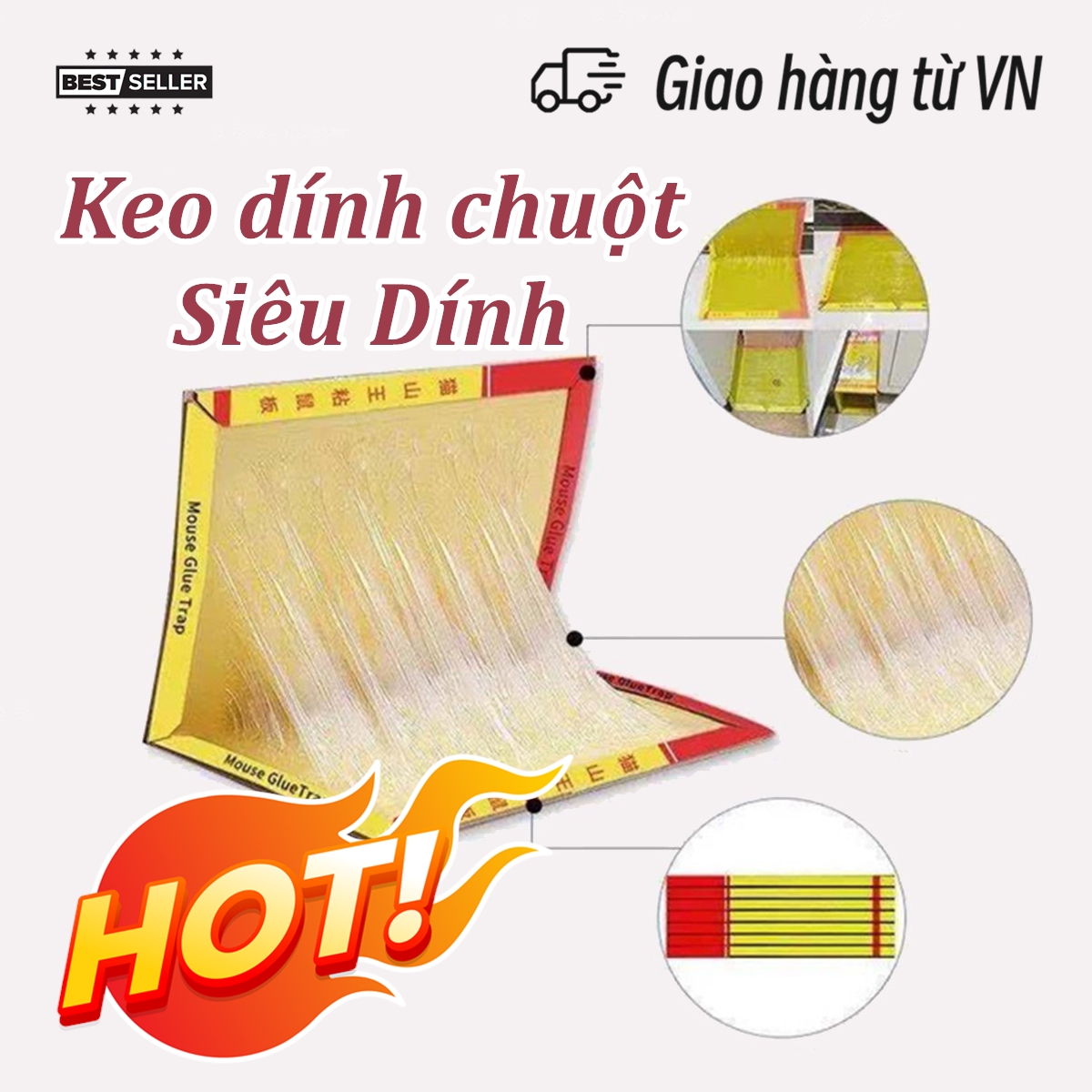 Keo dính chuột Siêu Dính, Miếng bẫy chuột 30x20cm