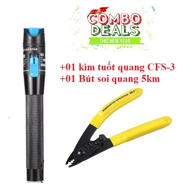 Bút soi sợi Quang HT-5km Tặng Kìm tuốt quang CFS-3 chất lượng cao