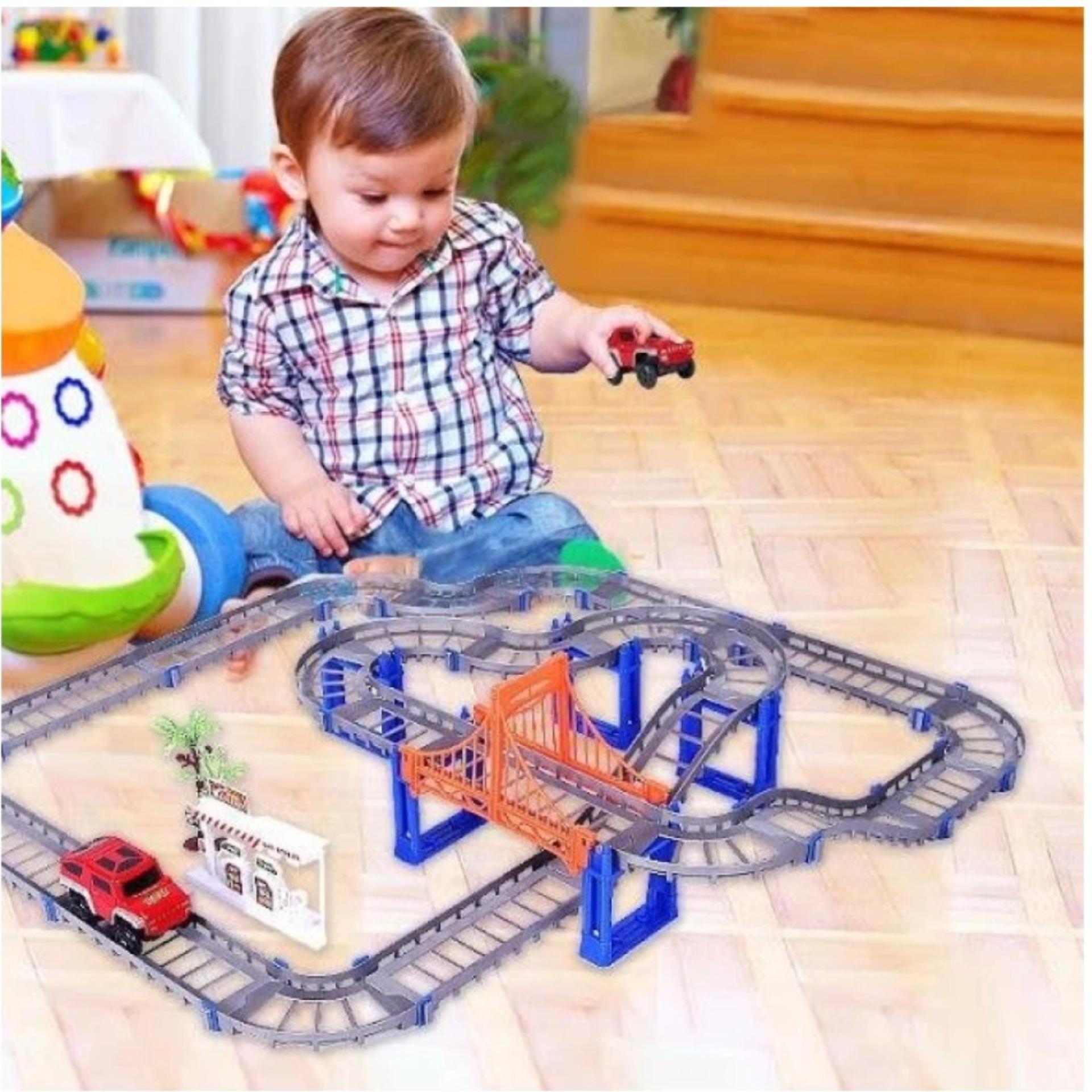 Bộ Ô TÔ ĐƯỜNG RAY - Đồ Chơi Lắp Ráp Đường Đua Dành Cho Trẻ Nhỏ-Đồ Chơi Trẻ Em Phát Triển Trí Tuệ, Xếp Hình Lắp Ráp Đường Đua, Ray Ô Tô, Tàu Hỏa Nhiều Chi Tiết Dành Cho Bé