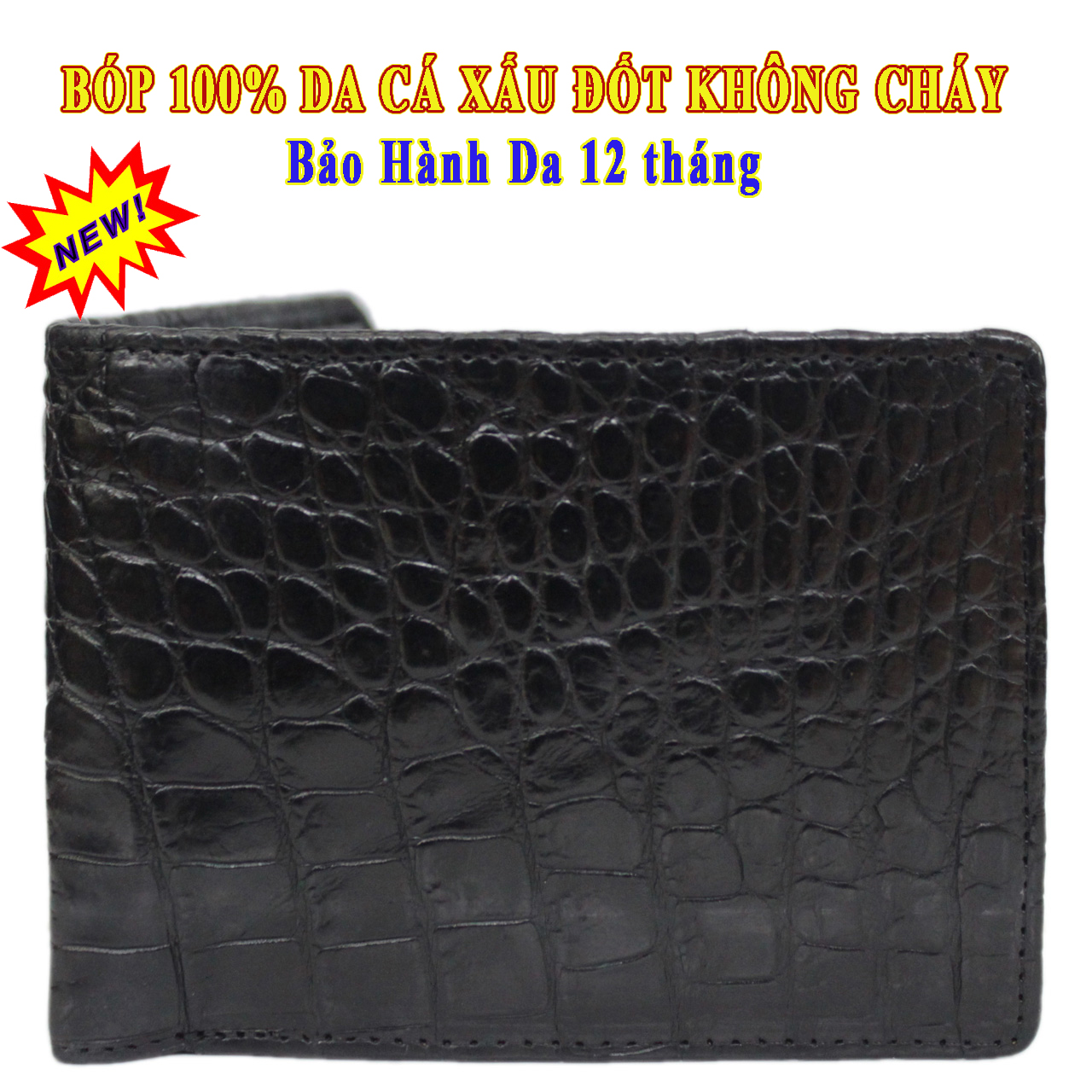 [HCM](HÀNG CAO CẤP)Bóp da Ví da cá sấu Nam 100% - Cao cấp chính hãng Việt PhongBóp Da Cá Sấu cao cấp dành cho namBóp da cá sấu giá rẻ nhứt VN Da thật 100% Bảo hành 5 Năm