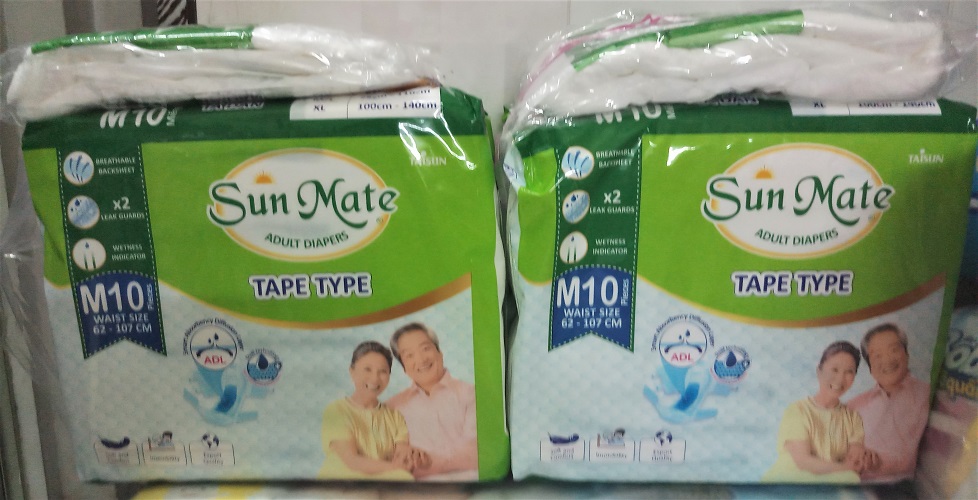 Combo 2 gói tã dán người lớn sunmate mẫu mới size m10+tặng 2 miếng