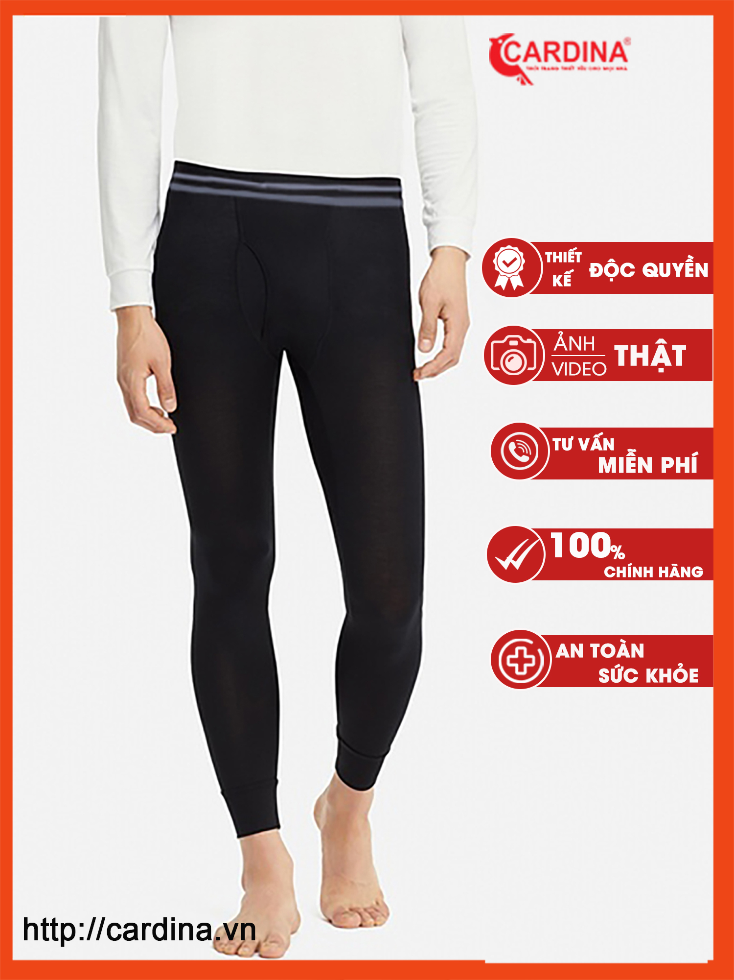 Quần giữ nhiệt nam cardina chất cotton cao cấp công nghệ heattech nhật bản, co giãn 4 chiều 1qhm