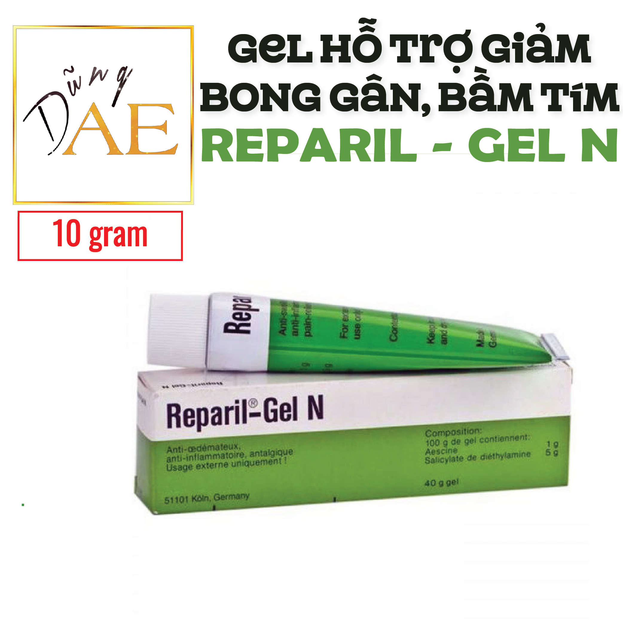 Gel reparil hỗ trợ giảm máu bầm, bầm tím, bong gân thái lan 10g