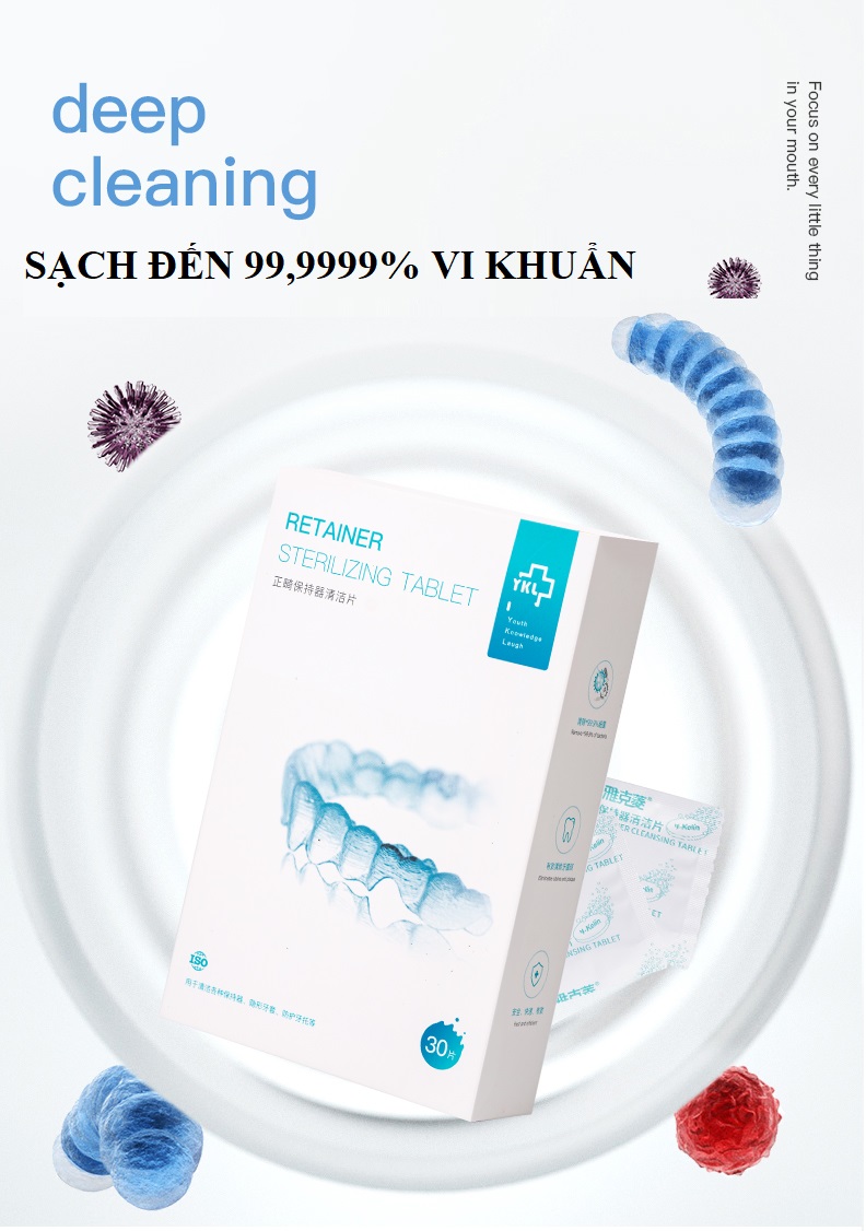 Banchainiengrang| Lẻ 6 Viên ngâm làm sạch khay niềng răng trong suốt có nhiều mùi hương để lựa